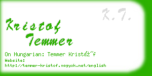 kristof temmer business card